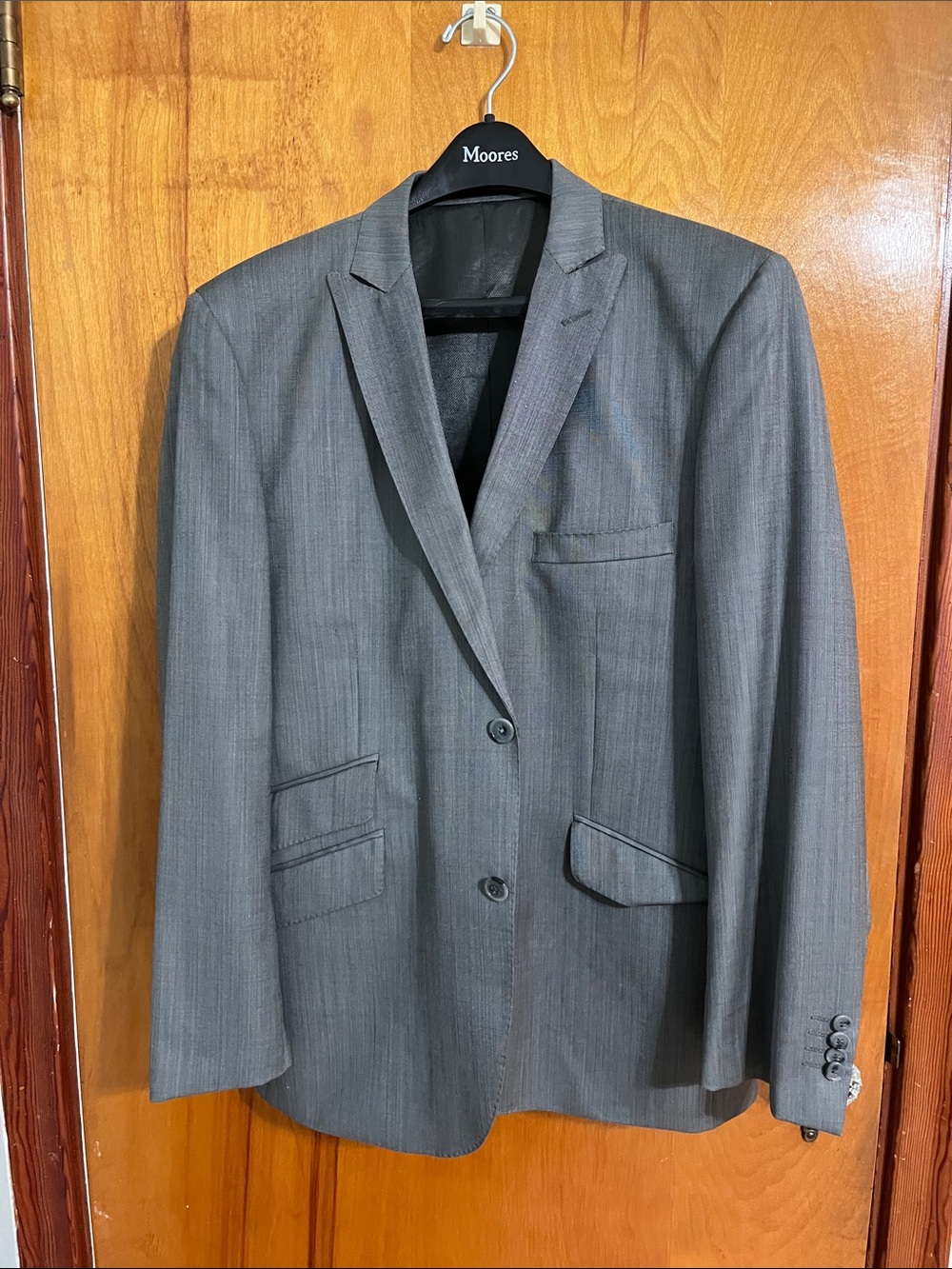 Moores Men's Gray Two-Button Blazer - Tailored Sport Coat